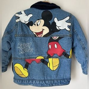 ZARA Disney Mickey Mouse Sherpa Denim Jean Jacket